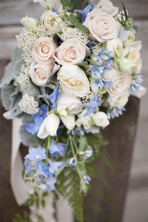 Blue And Cream Wedding Bouquets Baby S Breath Queen Anne S Lace