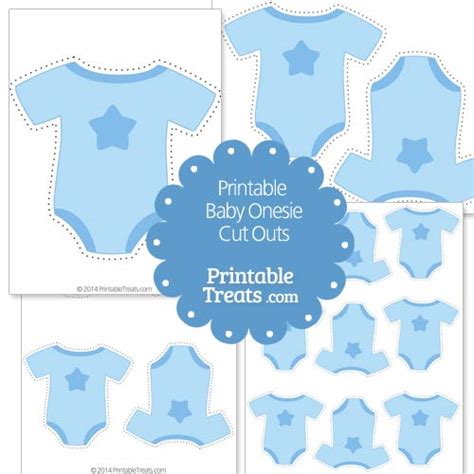Printable Blue Baby Onesie Cut Outs — Printable