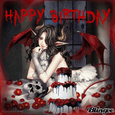 Little emo boy birthday card in black and purple c…. Gothic Happy Birthday November Picture #136570968 ...