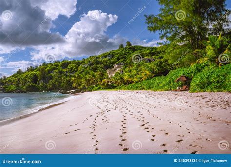 Beautiful Exotic Anse Intendance Beach On Mahe Island Seychelles Stock