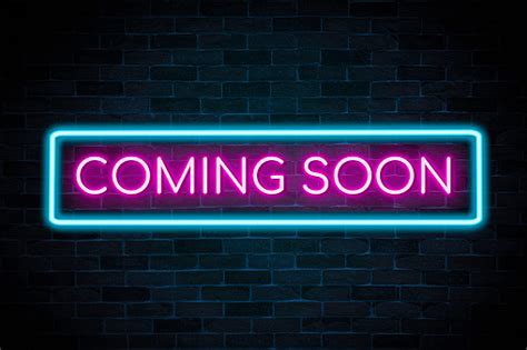 Coming Soon Neon Sign The Banner Shining Light Signboard Collection