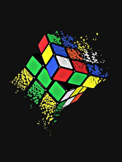 Rubik Cube Shattered Art T Shirt By Initial Envy Rubiks Cube Pop Art