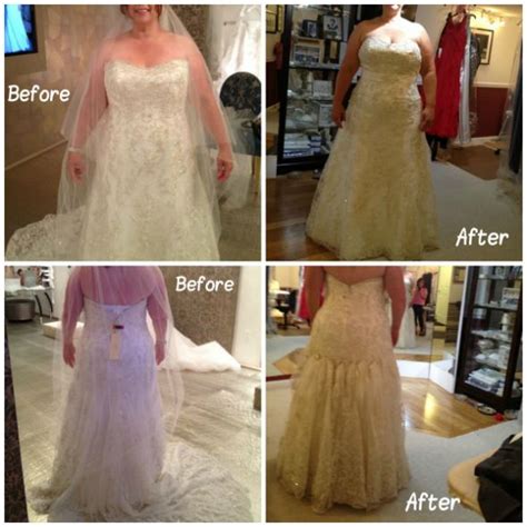 Wedding dress alterations timeline tips for wedding dress alterations. Dress fitting - before and after alterations (pics)
