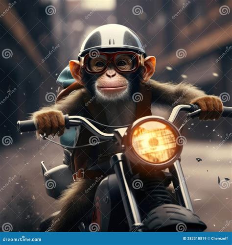 Monkey Riding A Motorcycle Stock Illustration Illustration Of Pattern