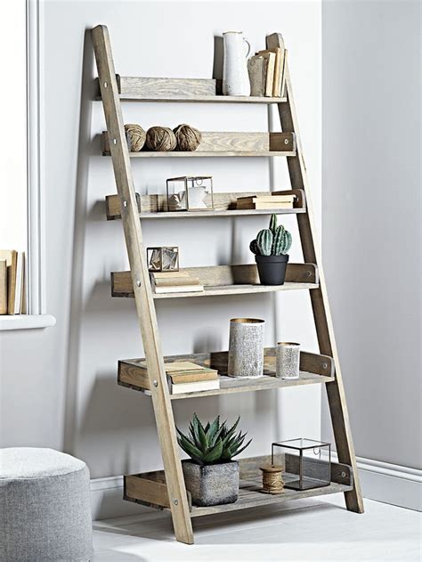 Rustic Wooden Ladder Shelf Wide Wooden Ladder Shelf House Interior