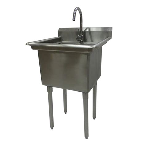 Trinity 23 X 23 Single Stainless Steel Utility Sink With Faucet
