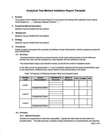 10 Validation Report Templates Free Sample Example