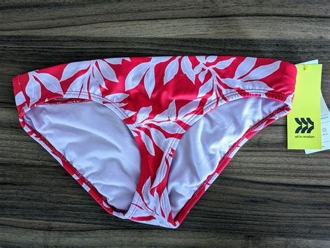 All In Motion Womens Medium Coverage Hipster Red Floral Bikini