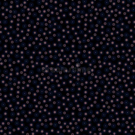 Abstract Polka Seamless Pattern With Different Blue Balls On Black