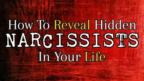 How To Reveal Hidden Narcissists In Your Life New Youtube