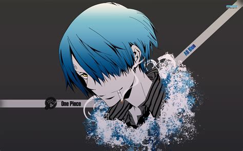 Wallpaper Illustration Blue Hair Anime Boys Cigarettes Cartoon