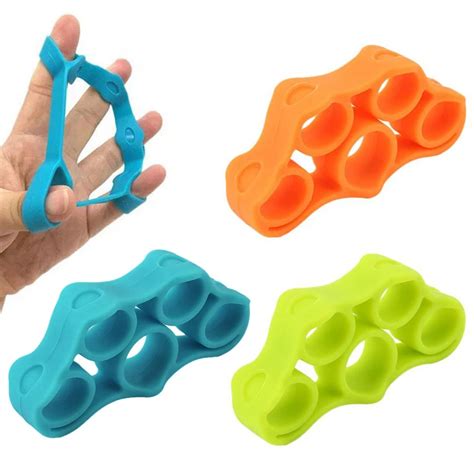 3 pcs silicone finger gripper strength trainer resistance band hand grip wrist yoga stretcher