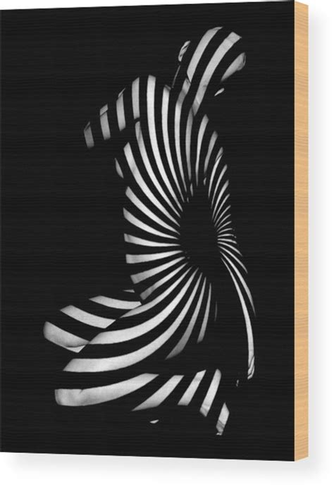 1055 Experimental Abstract Nude Art Wood Print By Chris Maher