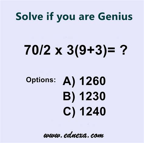 Solve If You Genius Maths Puzzles Math Solving