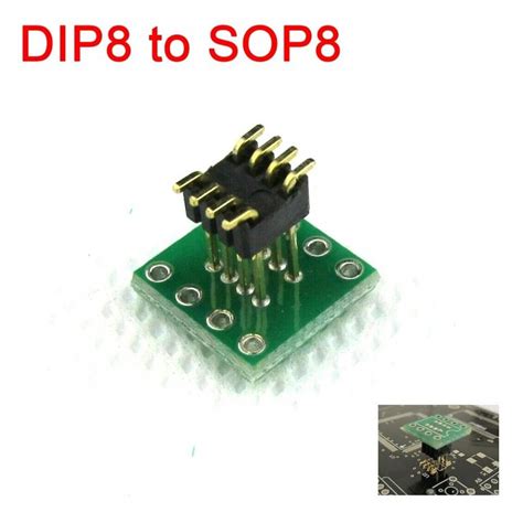 adaptateur dip8 vers sop8 convertisseur adaptateur soic8 socket pcb 1 27mm 2 54mm dip8 sop8