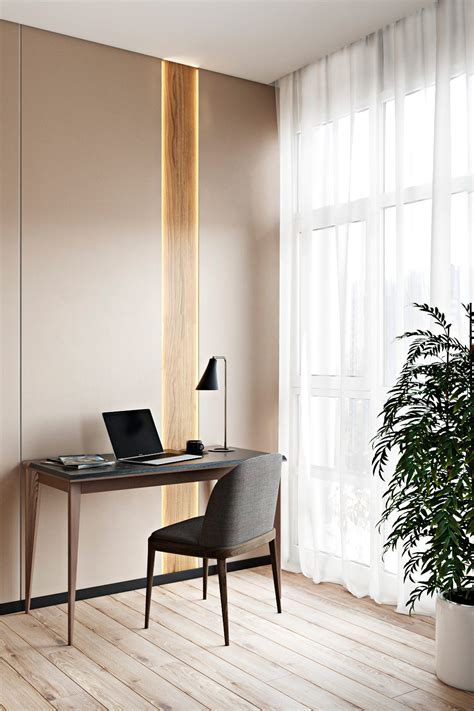 Modern Home Office Desk With Simple Table Lamp In Modern
