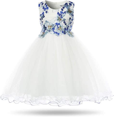 Cielarko Girls Butterfly Dress Embroidery Sleeveless Pageant Birthday