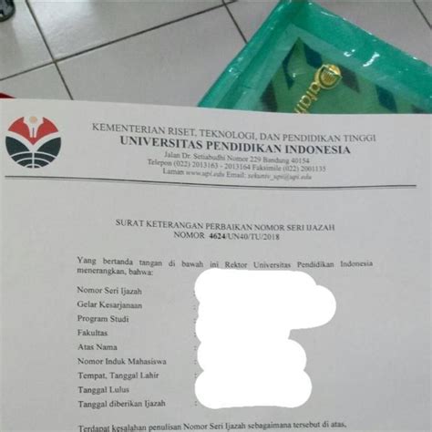 Detail Contoh Surat Keterangan Kesalahan Penulisan Ijazah Koleksi Nomer