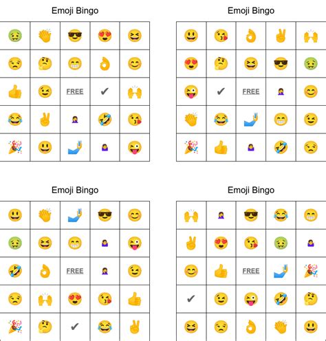 Emoji Bingo Cards Printable Emojis Bingo Game Emoj Vrogue Co