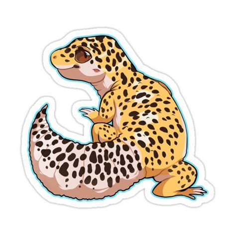 Leopard Gecko Sticker By Cargorabbit In 2021 Leopard Gecko Cute