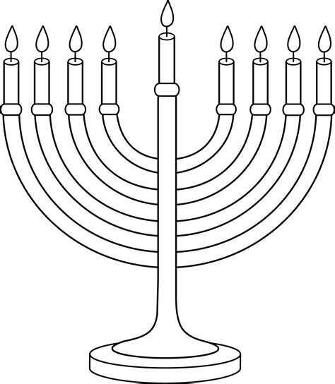 Hanukkah Menorah Outline Free Clip Art