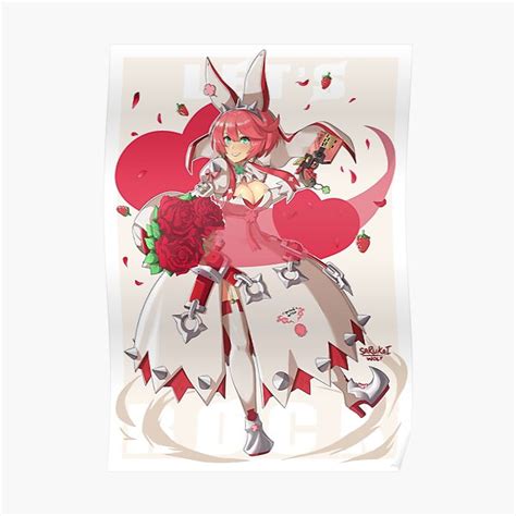 elphelt valentine guilty gear xrd sign poster by sarukaiwolf redbubble