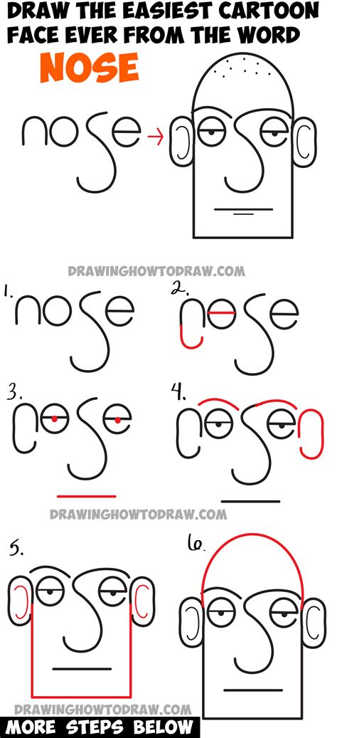 How To Draw A Cartoon Face In Easiest Way Ever From The Word Face