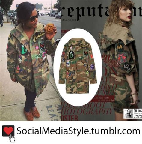 Mindy Kaling And Taylor Swifts Oversized Camo Jacket With Patch Detail