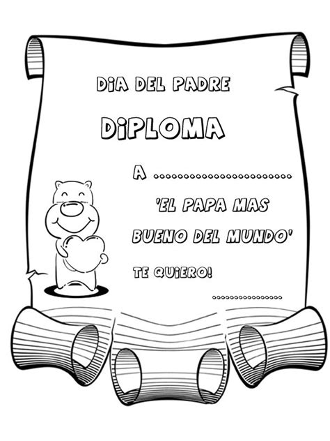 Dibujos para el día del padre a color o para colorear, nuevos diseños día del padre 2021. Dibujos para pintar. Diploma al papá mas bueno