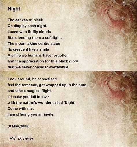Night Poem by .Pd. is here - Poem Hunter