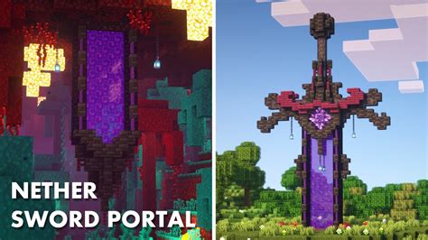 Minecraft How To Build A Nether Sword Portal Tutorial Youtube