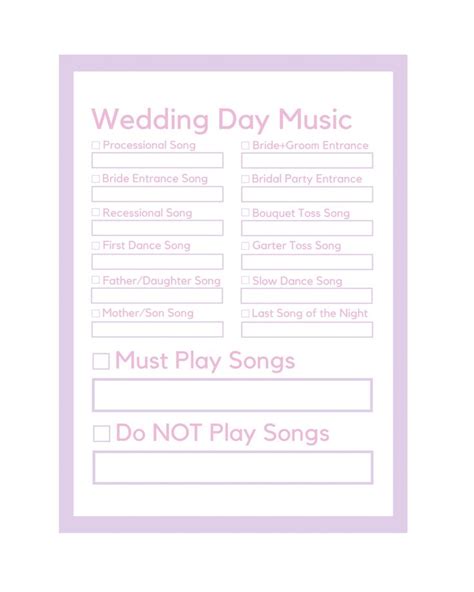 Printable Wedding Song List Wedding Playlist Wedding Music Etsy Wedding Song List Wedding