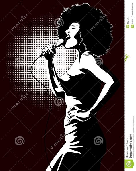 Jazz Singer On Black Background Royalty Free Stock