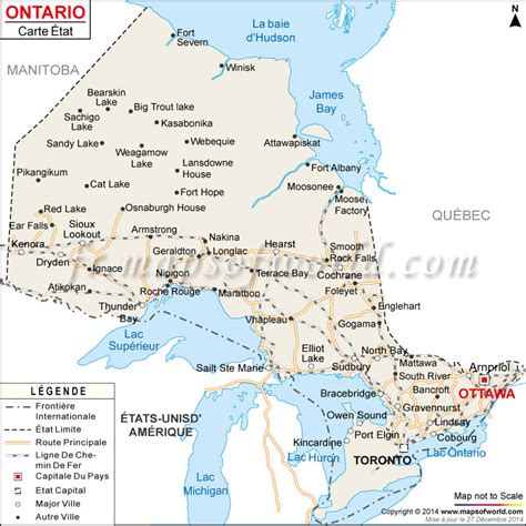 Carte De Lontario Carte Ontario Canada