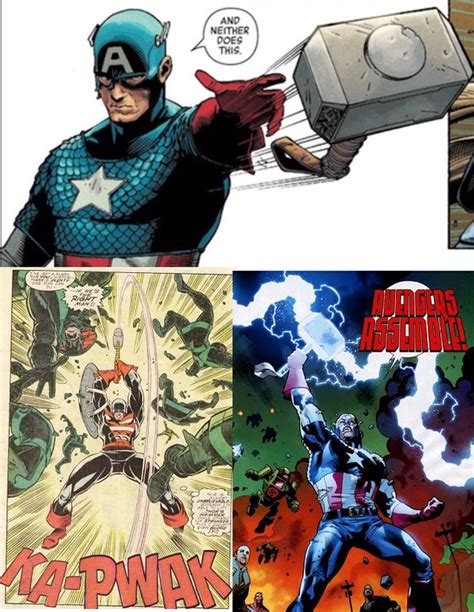 Captain America Wielding Mjolnir Comics Kahoonica