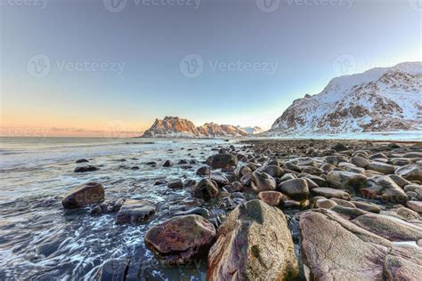 Dawn At Utakleiv Beach Lofoten Islands Norway In The Winter 16171286
