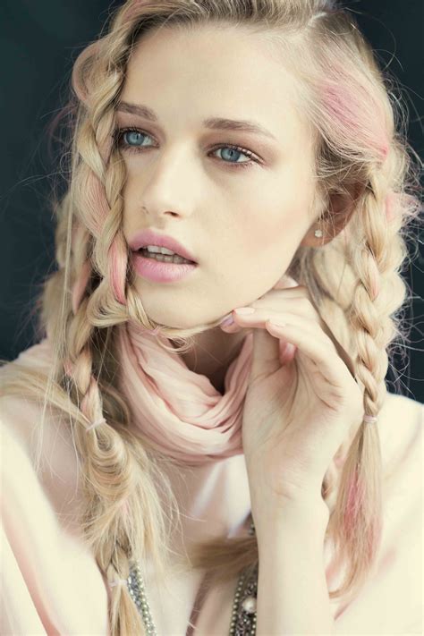 © Claire Price Blonde Plaits Pink Hair Chalk