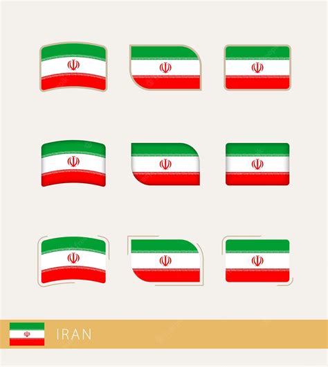 Premium Vector Vector Flags Of Iran Collection Of Iran Flags