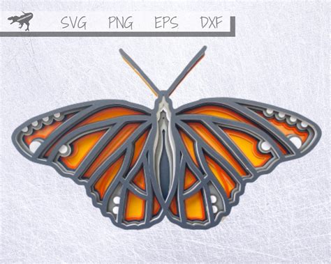 Monarch Butterfly Svg File For Cricut And Silhouette Layered Etsy