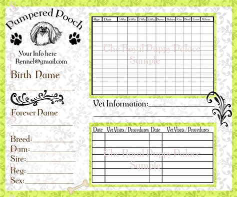 Dog Vaccination Record Printable Customize And Print