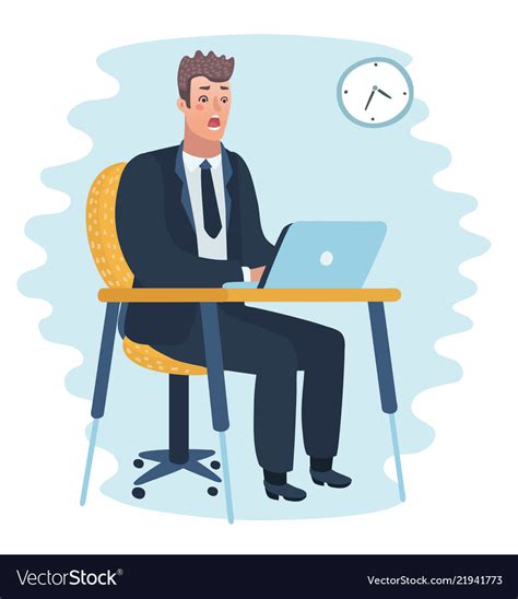 Frustrated Scared Business Man Cartoon Character Vector Image