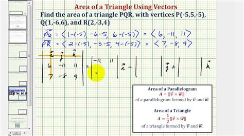 Triangles especially have a lot of unique qualities and formulas you need to know, including the area of triangle formula. Ex: Find the Area of a Triangle Using Vectors - 3D - YouTube