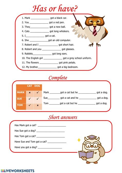 Have Got Has Got Interactive And Downloadable Worksheet You Can Do