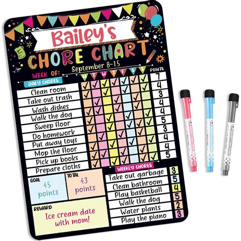 Buy Colorful Chore Chart Set Magnetic Rainbow Good Behavior Schedule