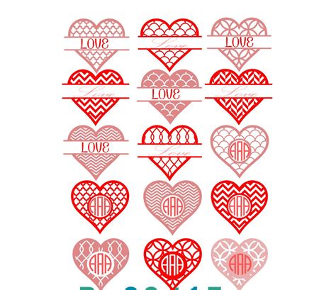 Heart Svg Valentines Monogram Svg Studio3 Eps Dxf Cut Files