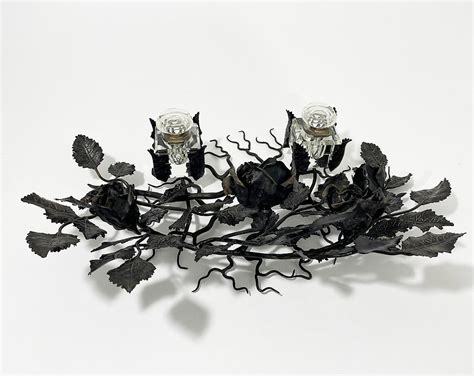 Large Wrought Iron Inkwell Of Branches With Roses Circa 1910 For Sale At 1stdibs