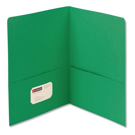 Smead Two Pocket Folder 100 Sheet Capacity Green 25box