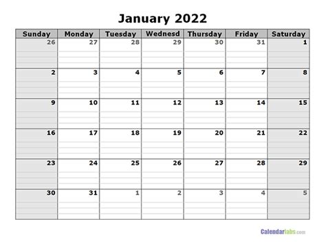 2022 Free Blank Calendar Free Printable Templates