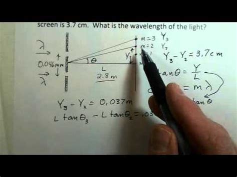 Double Slit Interference, Calculate Wavelength - YouTube