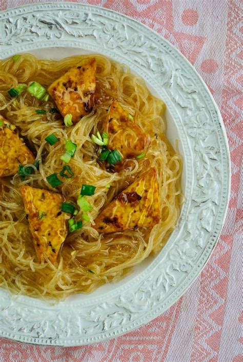 Bean Vermicelli With Garlic Sauce And Lemony Tofu Vermicelli Recipes